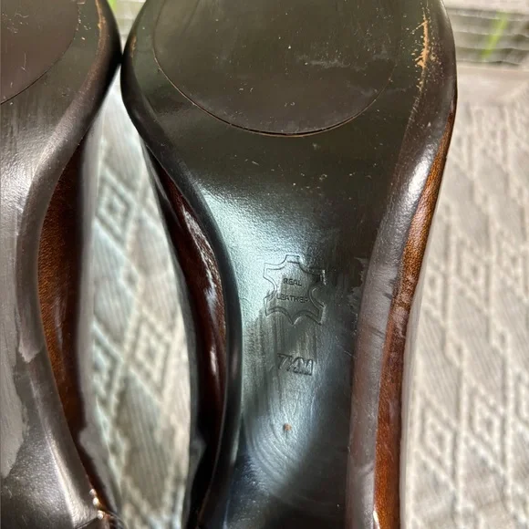 Via Spiga Oxford 3 1/2” heels Cooper/Brown Patent Leather. Women’s Size 7 1/2 - Picture 8 of 11